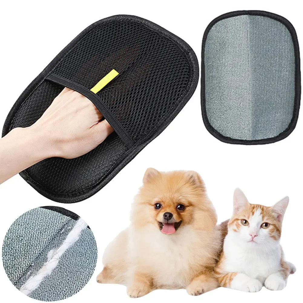 Pet Grooming Gloves Deshedding Brush Glove for Dog Cat Rabbit with Long/Short/Curly Hair for Carpets Clothes