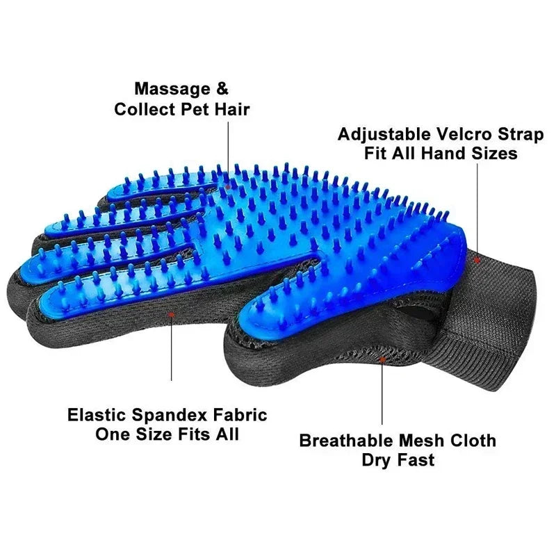 1Pc Pet Cat and Dog Grooming Cleaning Brush Gloves, Depilatory Gloves, Animal Bathing, Dog Comb Effective Removal Back Massage