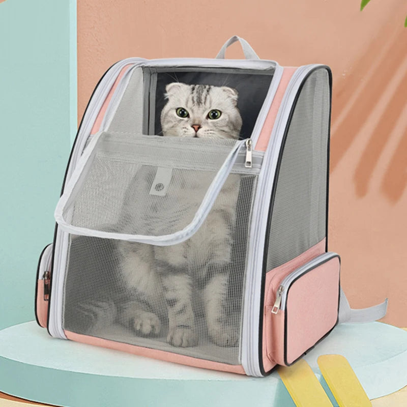 Pet Cat Carrier Bag Outdoor Travel Backpack for Cats Small Dogs Breathable Cat Carrying Bag Suitable for Cats within 6Kg