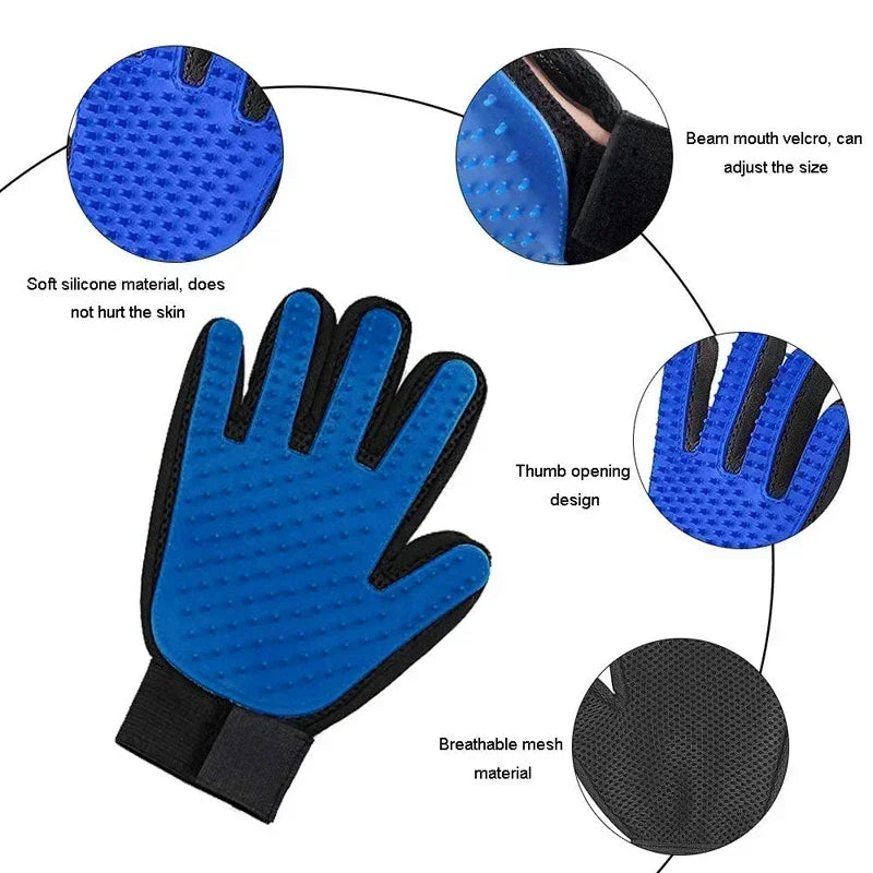 1Pc Pet Cat and Dog Grooming Cleaning Brush Gloves, Depilatory Gloves, Animal Bathing, Dog Comb Effective Removal Back Massage